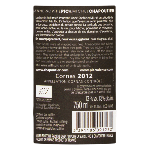 Domaine Chapoutier Pic Cornas Rouge 2012