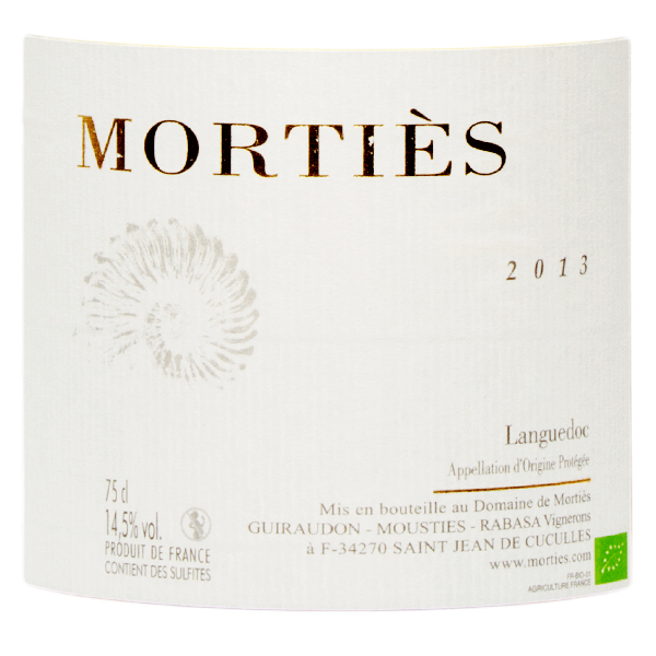 Domaine de Morties, Le Blanc 2013, Languedoc Roussillon, étiquette