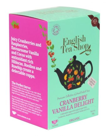 english tea shop cranberry vanilla delight sachet thé bio