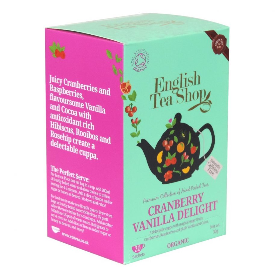 english tea shop cranberry vanilla delight sachet thé bio