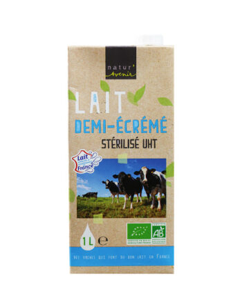 lait bio demi ecreme natur avenir